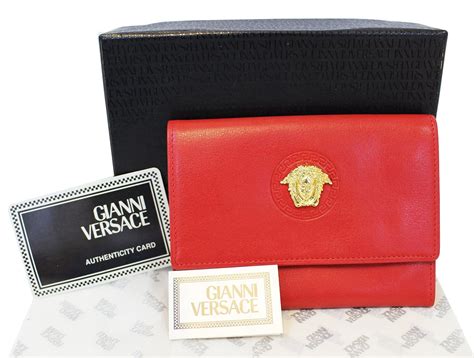 versace red wallet women's